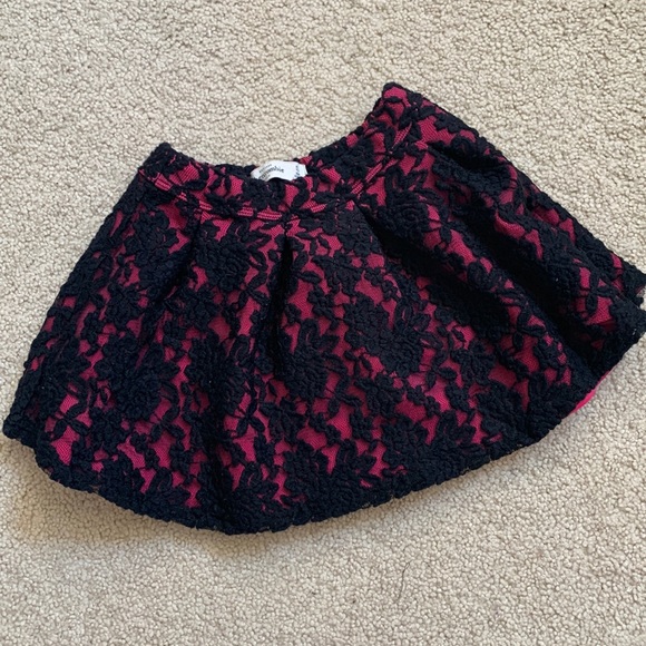 Abercrombie Pink/Black Lace Skirt - Picture 1 of 3